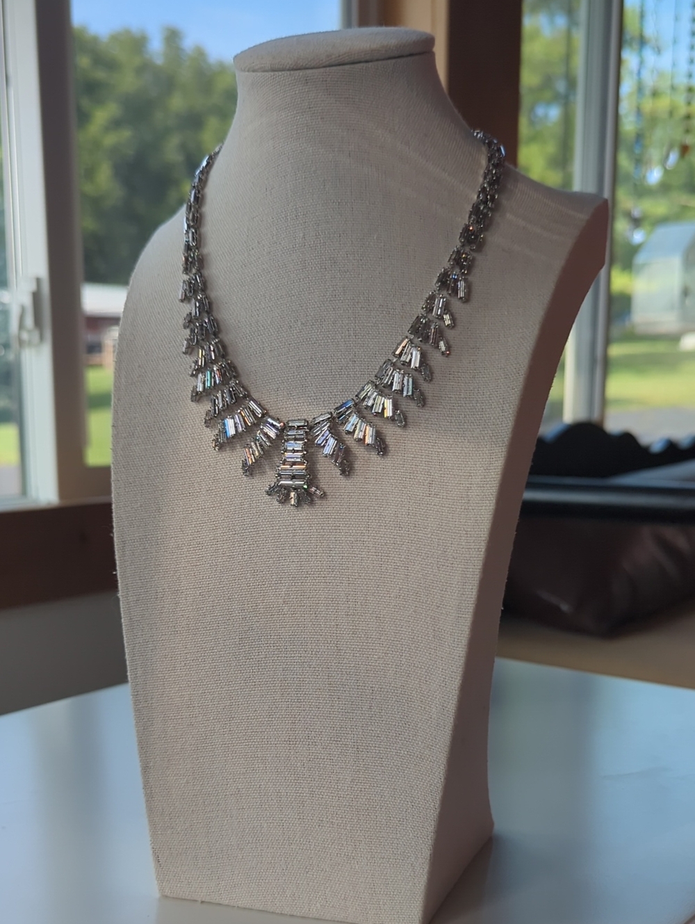 Vintage Crystal Necklace Made in Germany, 14"-16" Adjustable